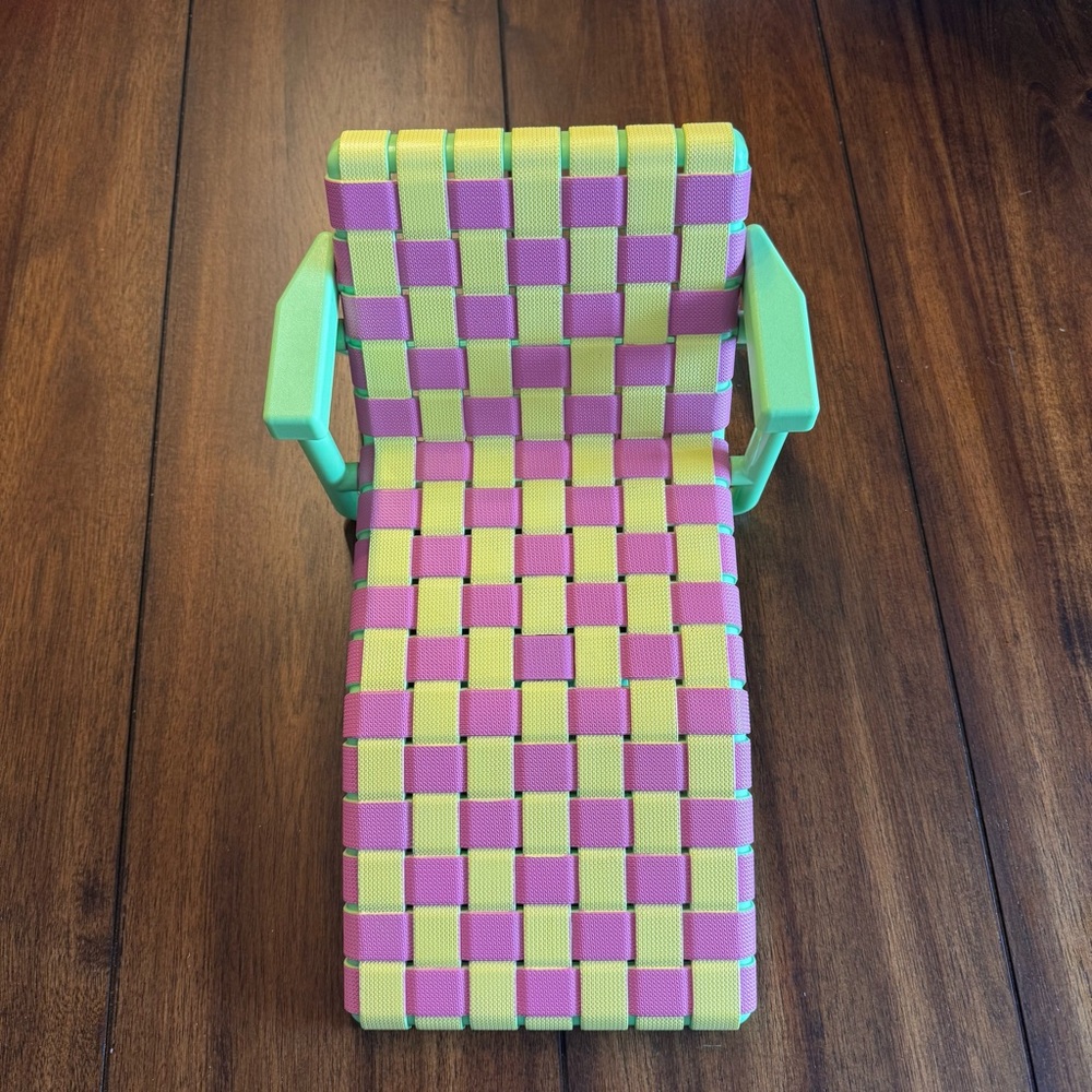 American Girl Bitty Baby Retired Woven Checkerboard Lounge Chair Day at Beach